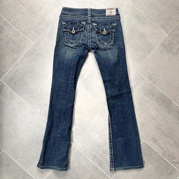 True Religion Women’s Becky Big T Jeans Bootcut Embroidered Stitch Size 27 USA - Picture 2 of 14